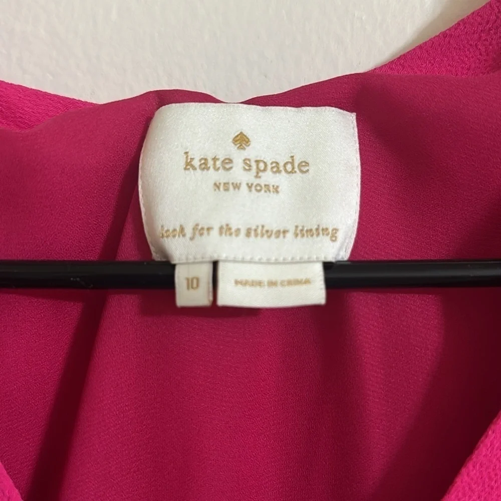 Kate Spade Ruffle Hot Pink Dress Size 10‎